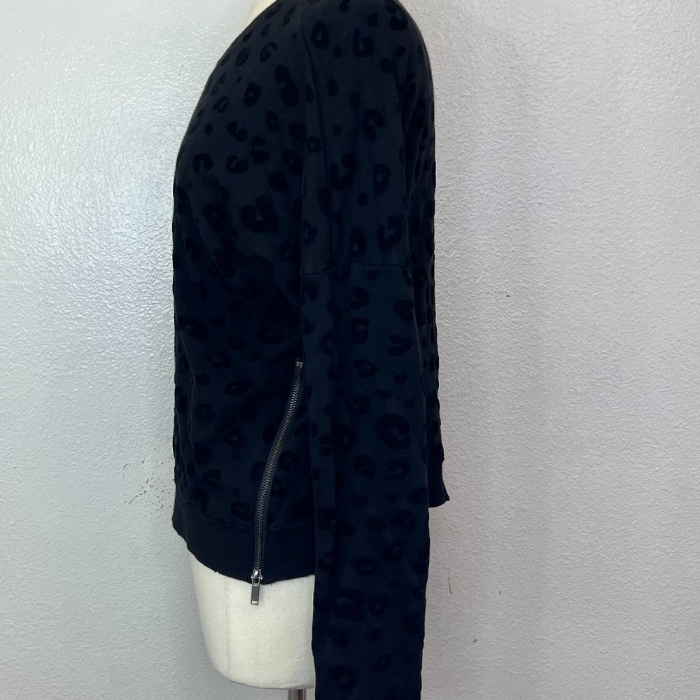 Rails Marlo Flocked Leopard Print Sweatshirt Side… - image 4